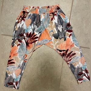 Munster Kids Jungle Animal Print Harem Pants Size 4 Cotton Unisex
